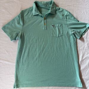 vineyard vines men’s pale green polo size small: cotton blend fair condition